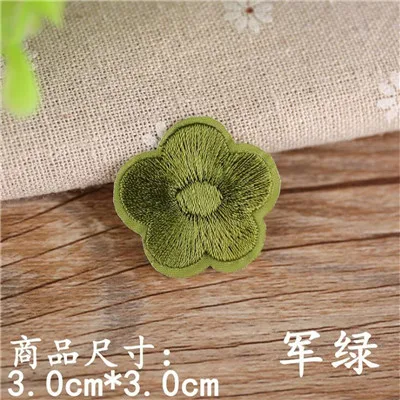 Army Green Дешевые 10 шт./лот маленькие цветочные нашивки железная аппликация для одежды вышитые для одежды DIY мотив полосатая одежда аксессуары - Цвет: Army Green