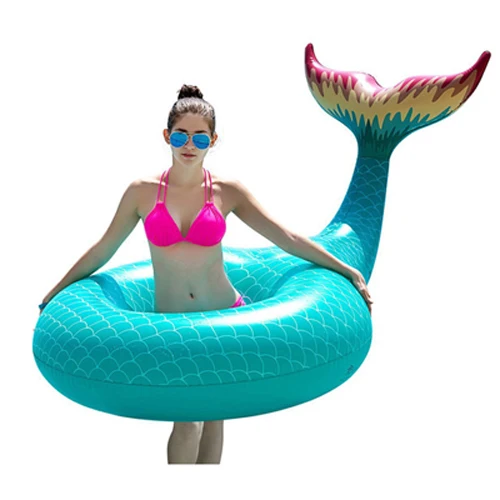 green Mermaid ring Новейший Фламинго Единорог бассейн плавающий круг надувной матрас бассейн вечерние надувные игрушки для детей Взрослые водные игрушки boia - Цвет: green Mermaid ring