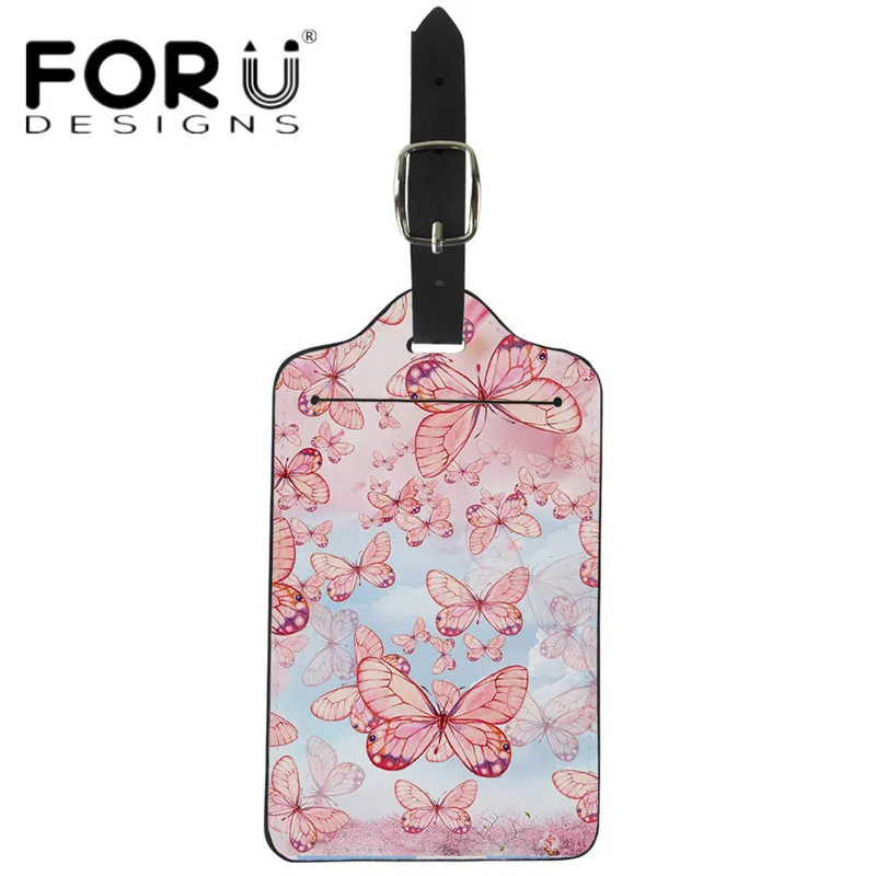 CC6187Z24 FORUDESIGNS/модные аксессуары для путешествий милые животные бабочки PU кожаные багажные бирки для женщин прочный чемодан переносная бирка - Цвет: CC6187Z24