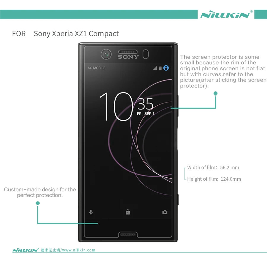 2 шт. для Sony Xperia XZ1 Compact NILLKIN суперпрозрачная защитная пленка против отпечатков