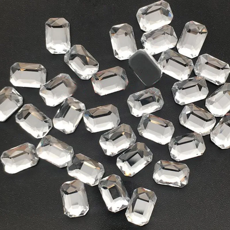 Длинная восьмиугольная Специальная Форма AB стекло Горячая фиксация Стразы