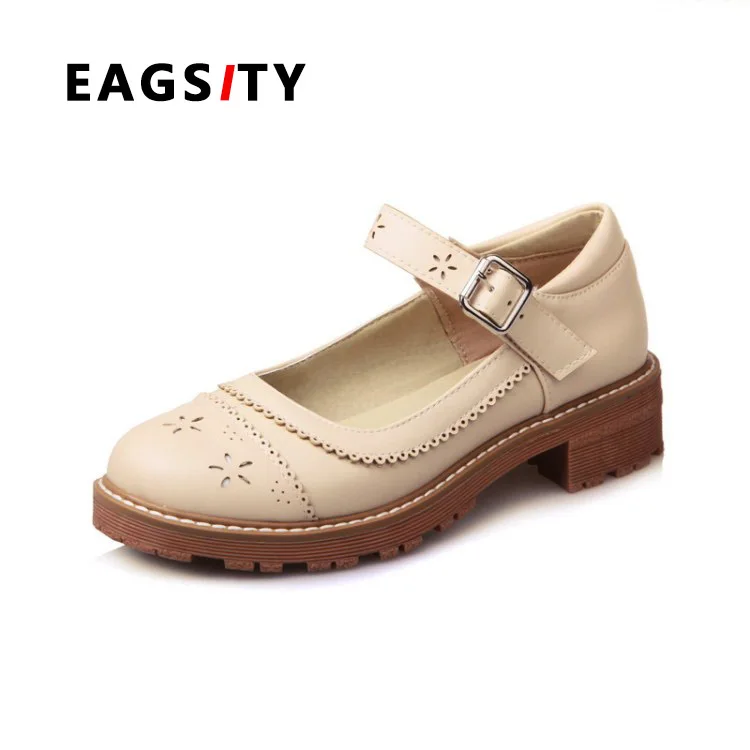 Женщины низкий каблук Мэри Джейн пряжка ремень круглый toe причинно следственной