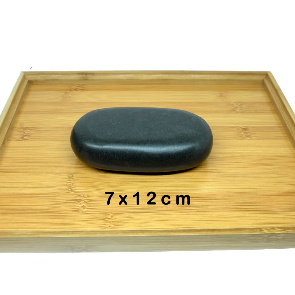 1pcs 12x7cm Горячий камень, массажный набор, снимает стресс, боль в спине, забота о здоровье, акупрессура, лава, базальтовые камни для здоровья, спа-рок - Цвет: 1pcs 12x7cm