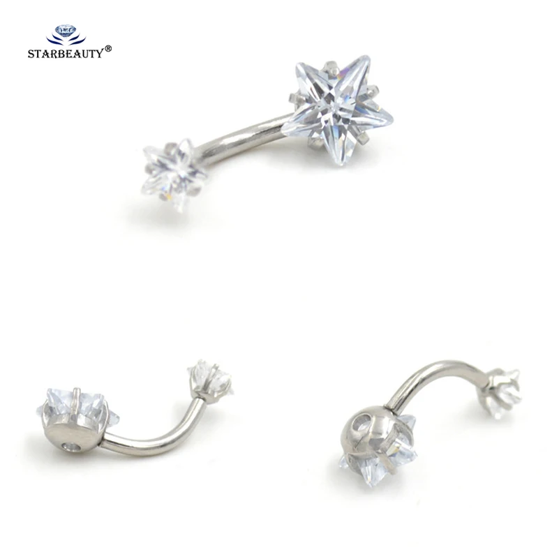 1 шт. пара звезда живота пирсинг Ombligo пупка кольца Piercing Nombril белый кольцо для