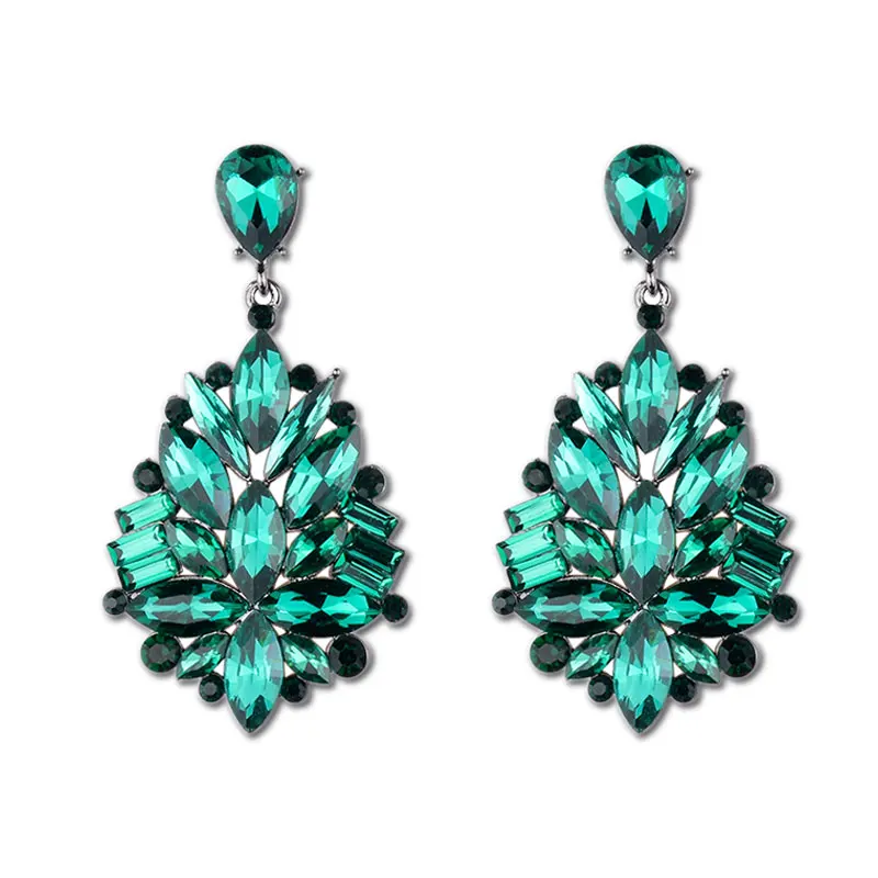 HOCOLE модные новые красные белые черные цветок из зеленого горного хрусталя в