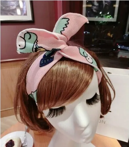 pink New Mickey Ears Headband Cartoon Minnie ears christmas Headband Bow Modeling Girl Hair Accessories Birthday Party Celebration - Цвет: pink
