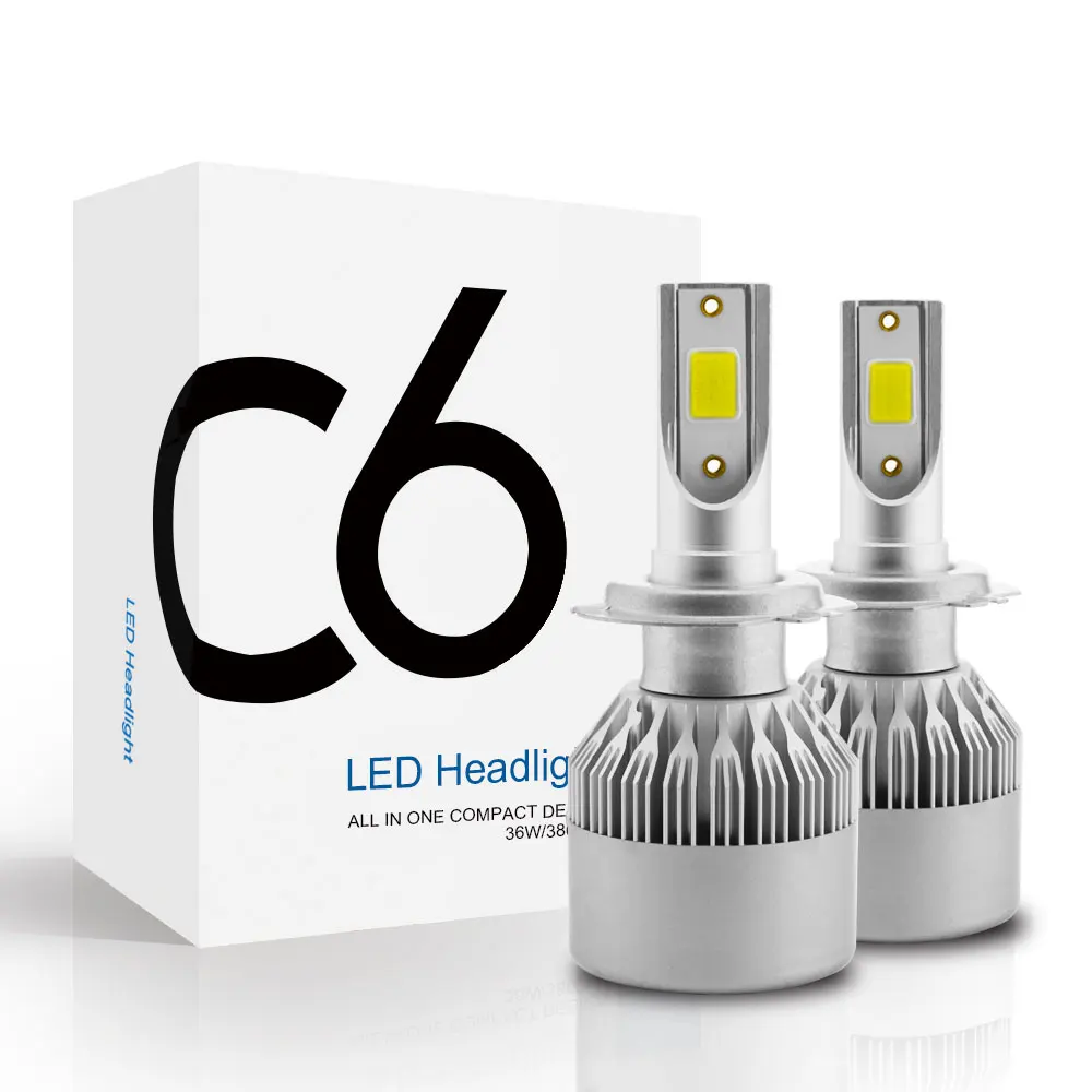 TXVSO8 C6 светодиодная Автомобильная фара H7 LED H4 Лампа HB2 H1 H3 H11 HB3 9005 HB4 9006 9004 9007 72 Вт 8000lm