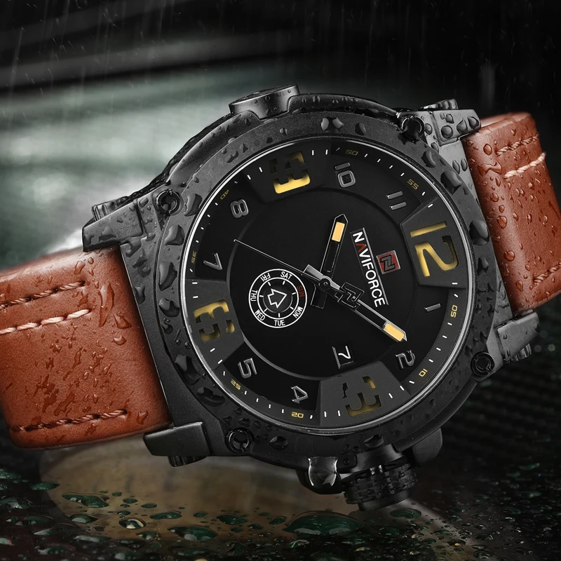 NAVIFORCE бренд часы для мужчин Военная Униформа Спорт водостойкий кожа кварцевые