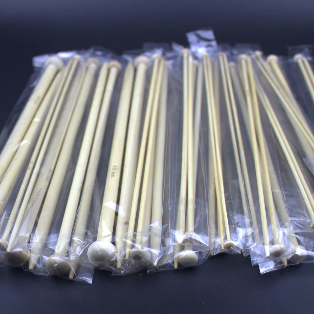 Реальное фото Набор вязаных спиц из бамбука 18 размеров набор гладких высокого