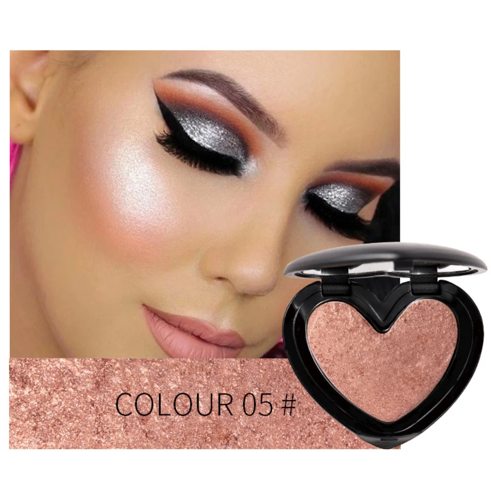 HANDAIYAN перламутровый для лица Highlighter пудра для макияжа в форме сердца осветляет щеки, нос выделяет блестящая пудра палитра TSLM1