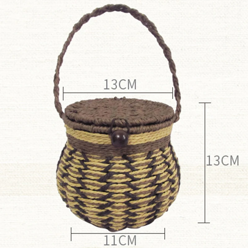 Корзина для хранения соломы Настольная косметика закуски цифровые продукты ящик