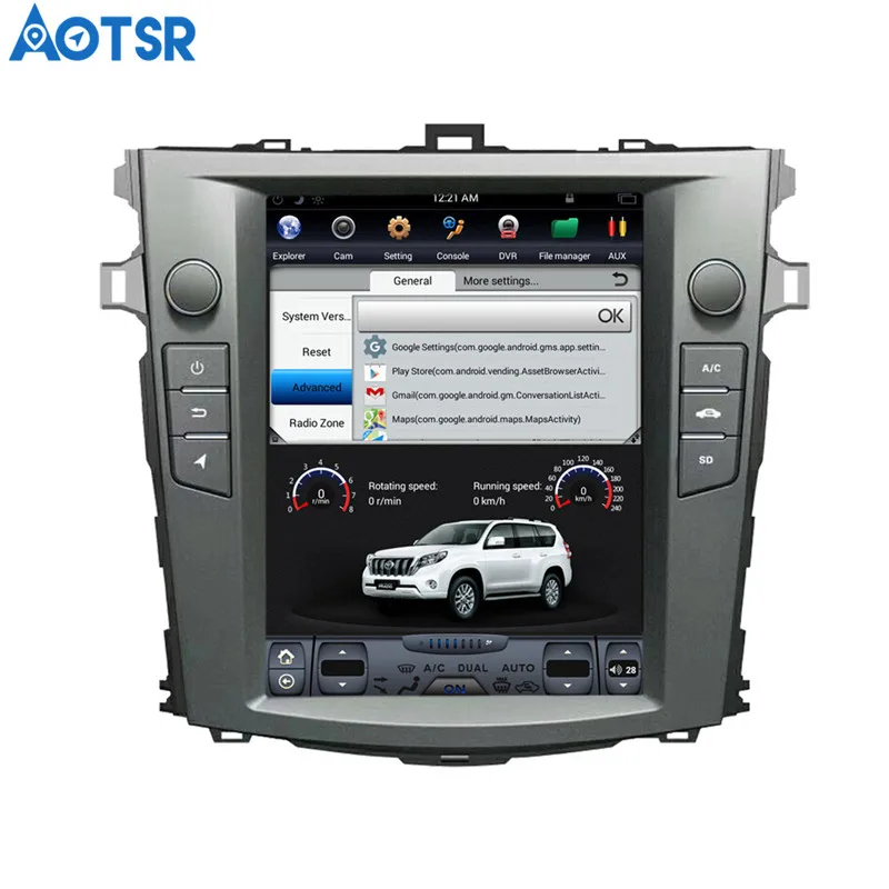 Android 6,0 Tesla стиль 10,4 дюймов Автомобильный без DVD плеер gps навигация для Toyota Corolla 2007-2013 стерео CD блок Satnav мультимедиа