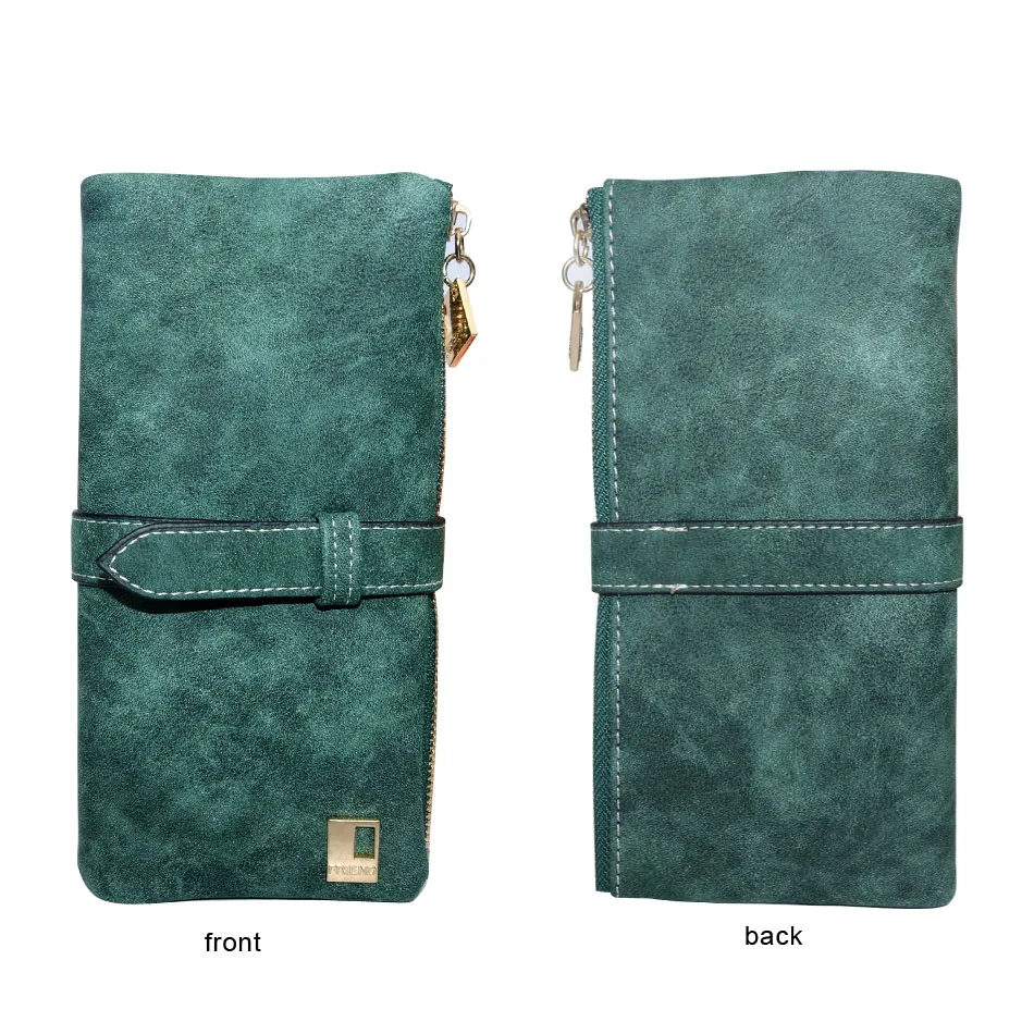 Женский кошелек из нубука и кожи на молнии|women wallets nubuck|long pursewomen long purse |