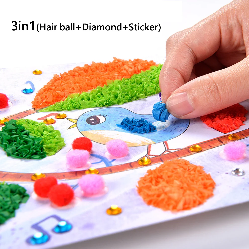 3 в 1 Детская Клейкая Бумажная живопись 3D DIY художественное ремесло липкая игрушки