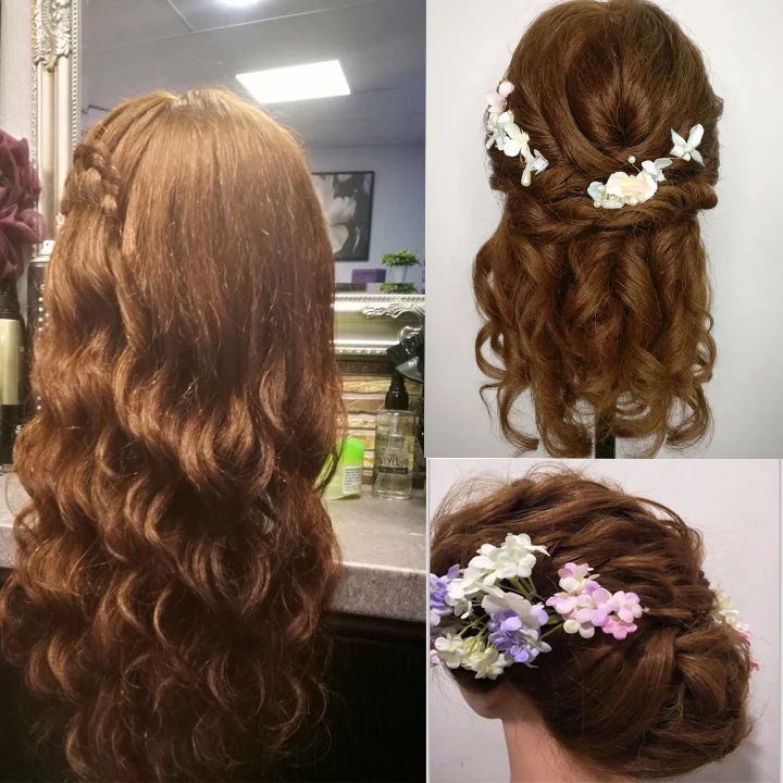 24 ''прическа кукла манекен для парикмахерских головы 60% настоящие волосы