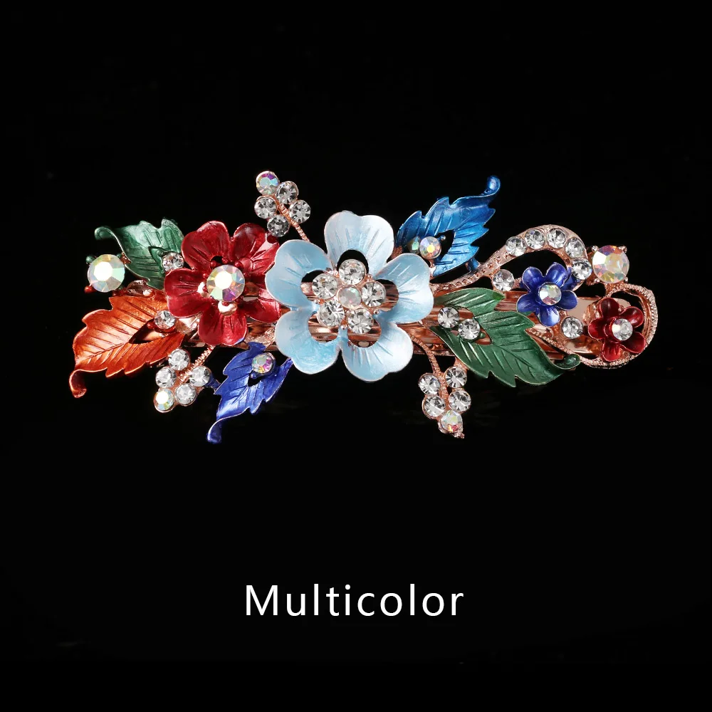 Заколки для волос в винтажном стиле с блестящими цветами и кристаллами