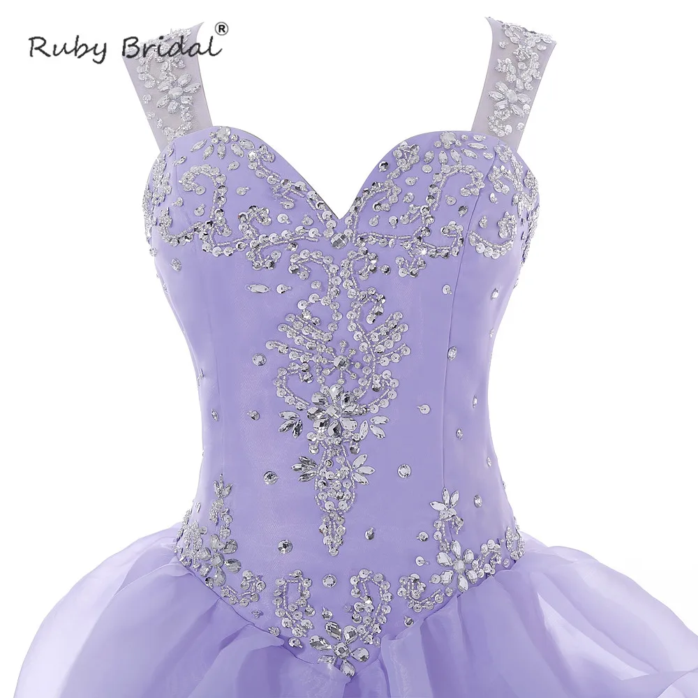 Рубиновые Свадебные Новый Черпак без рукавов Quinceanera платья фиолетовое платье