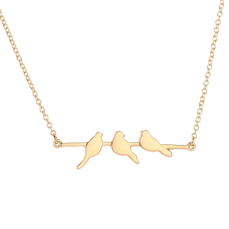 Европейская мода ожерелья с птицами и кулоны милые 3 птицы стенд ветви заявление