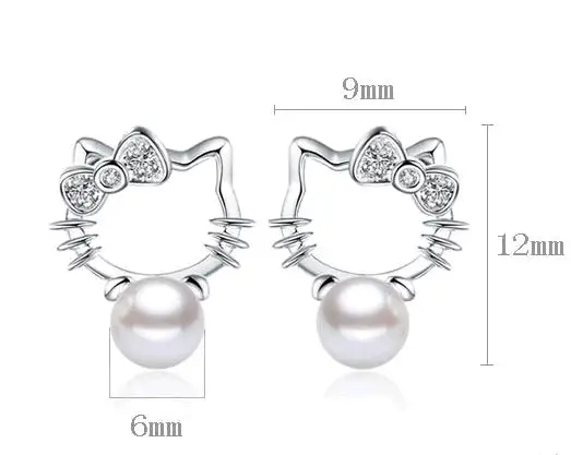 Милые Мультяшные ювелирные изделия Hello Kitty из стерлингового серебра 925 пробы