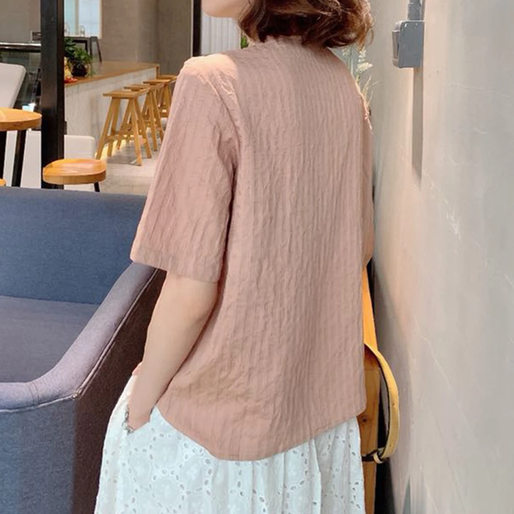 Милые кружевные сетчатые рубашки с оборками и воротником на пуговицах Женская