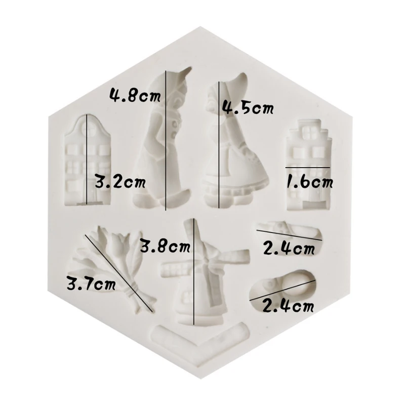 

British style Windmill & Doll Silicone Mold Fondant Mould Cake Decorating Tools Chocolate Gumpaste Molds, Sugarcraft, Kitchen