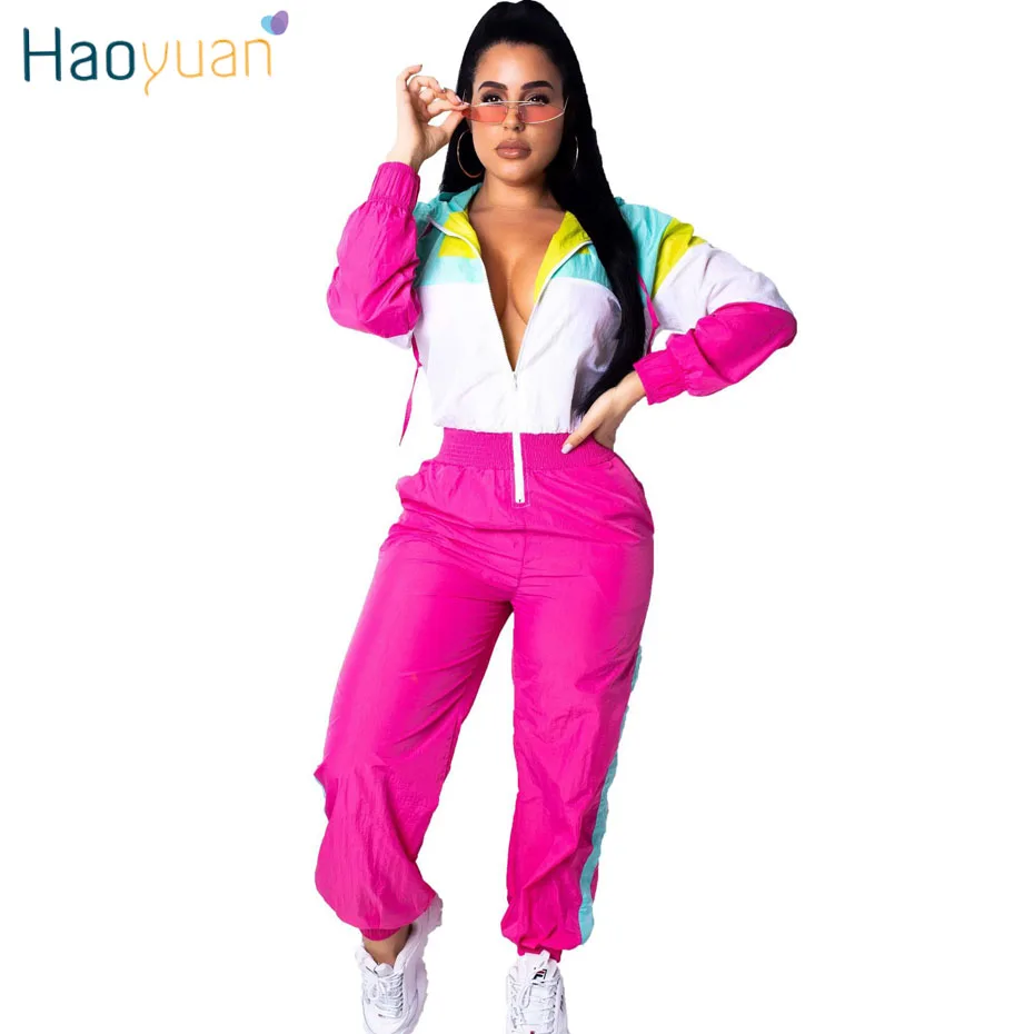 HAOYUAN, цветной комбинезон, женский комбинезон, новинка, повседневный комбинезон с длинным рукавом на молнии спереди, уличная одежда, сексуальный цельный комбинезон