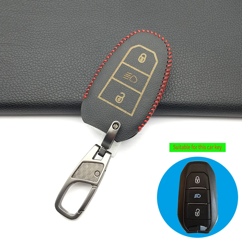 Кожаный чехол для автомобильного ключа Fob держатель крышка Peugeot 308 408 508 2008 3008 4008 5008
