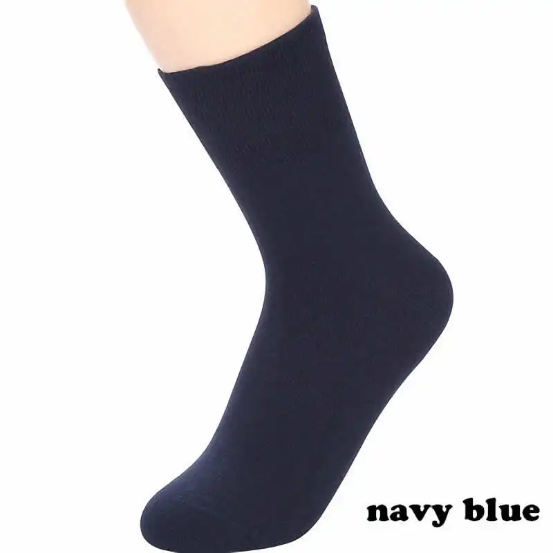 navy blue Fcare 10 шт. = 5 пар, осенние и зимние мужские носки, носки для диабетиков, хлопок, 39-43, европейский размер, бизнес Размер - Цвет: navy blue