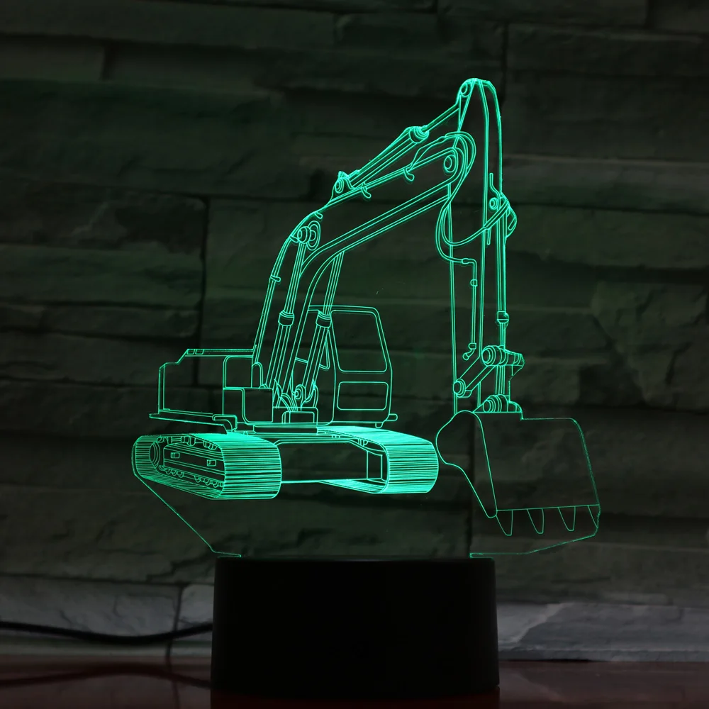 Новинка аварийный светильник 3D для экскаватор светодиодные лампы детей