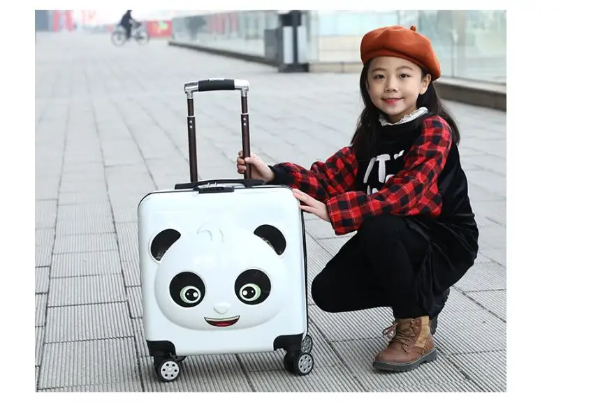Panda детский Багаж для путешествий, чемодан, сумки на колесиках, Детский чемодан на колесиках для переноски багажа, Детский чемодан на колесиках для мальчика