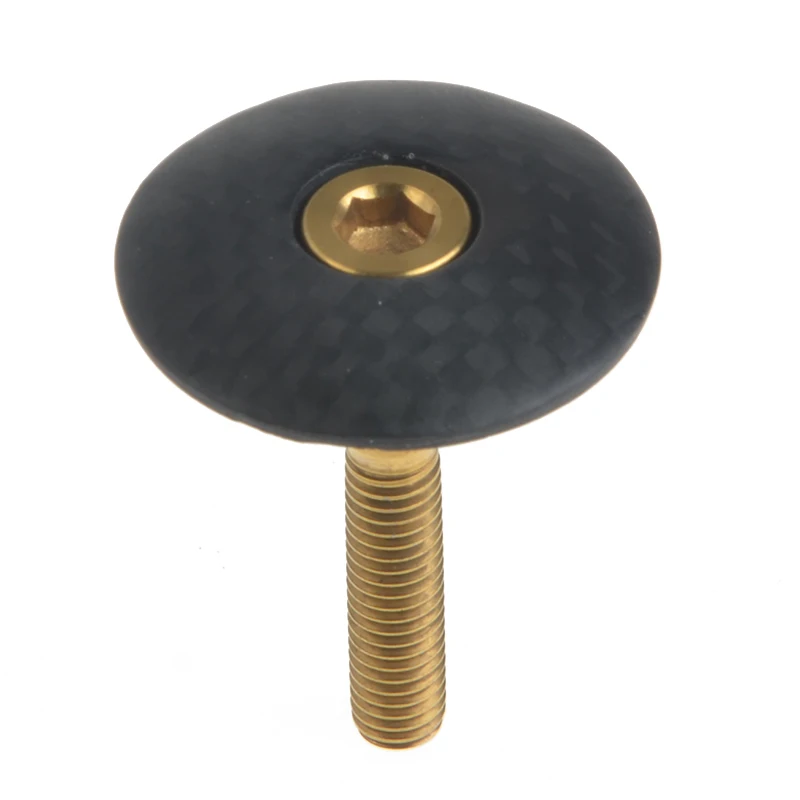 Matte Gold Toseek велосипед MTB углеродного волокна стволовых верхняя крышка Велоспорт гарнитура клякса M6x35mm - Цвет: Matte Gold
