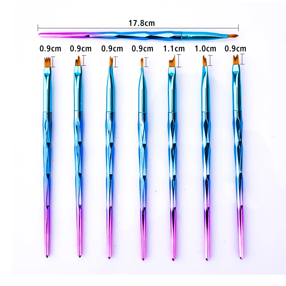 8 шт. кисть для дизайна ногтей улыбка луна в форме УФ гель-лака градиентный цветок
