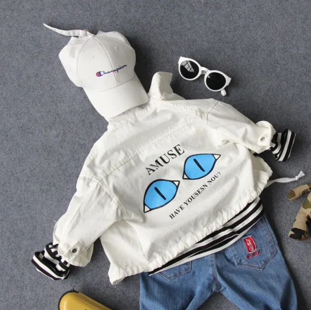 

only jacket 1pc 2-8Y new 2020 autumn boys letter cartoon cotton boys jacket fashion style kids clothing boys casual jacket