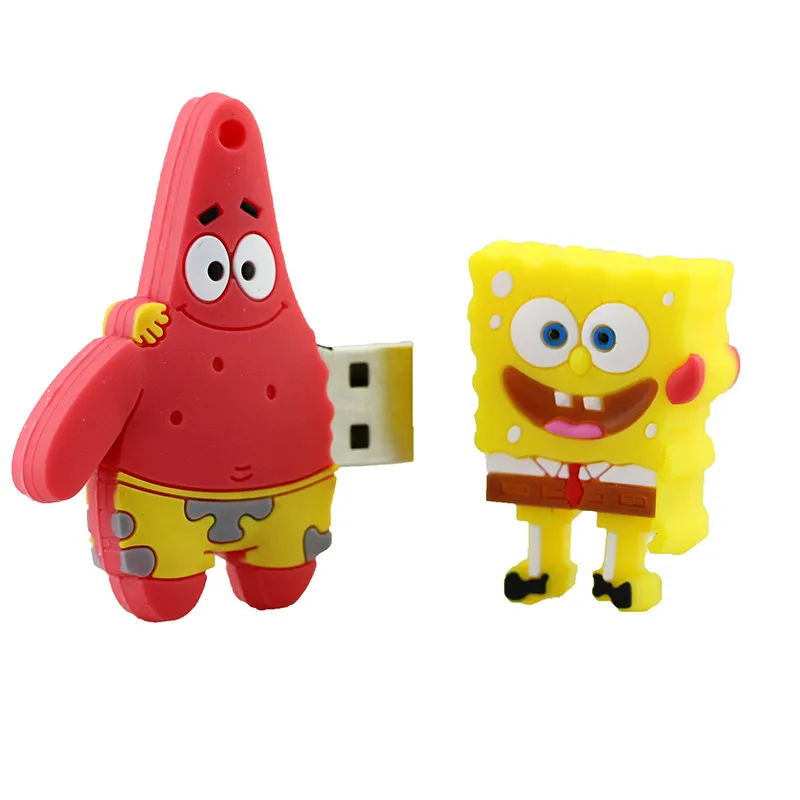 Флешка 4 ГБ 8 16 32 64 Гб USB флеш накопитель bonito Bob Esponja Patrick juntos U disco encantador creativo de dibujos an|USB флэш-накопители| |