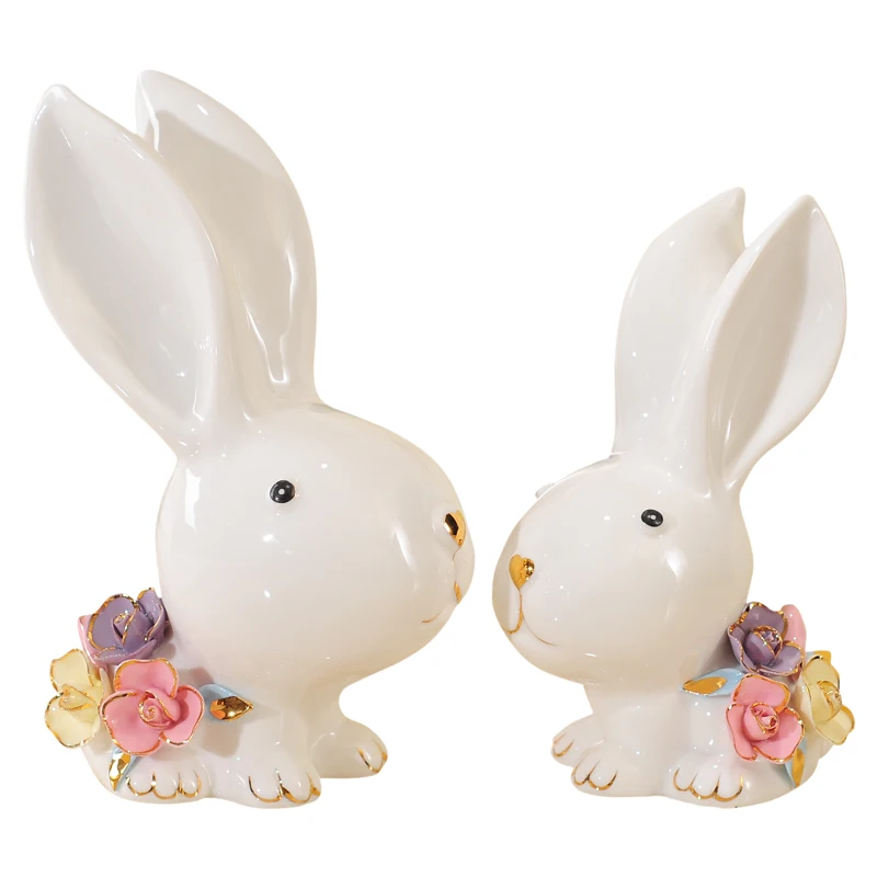 Большой разминающий керамический набор с милым Кроликом 2 шт. украшения для дома