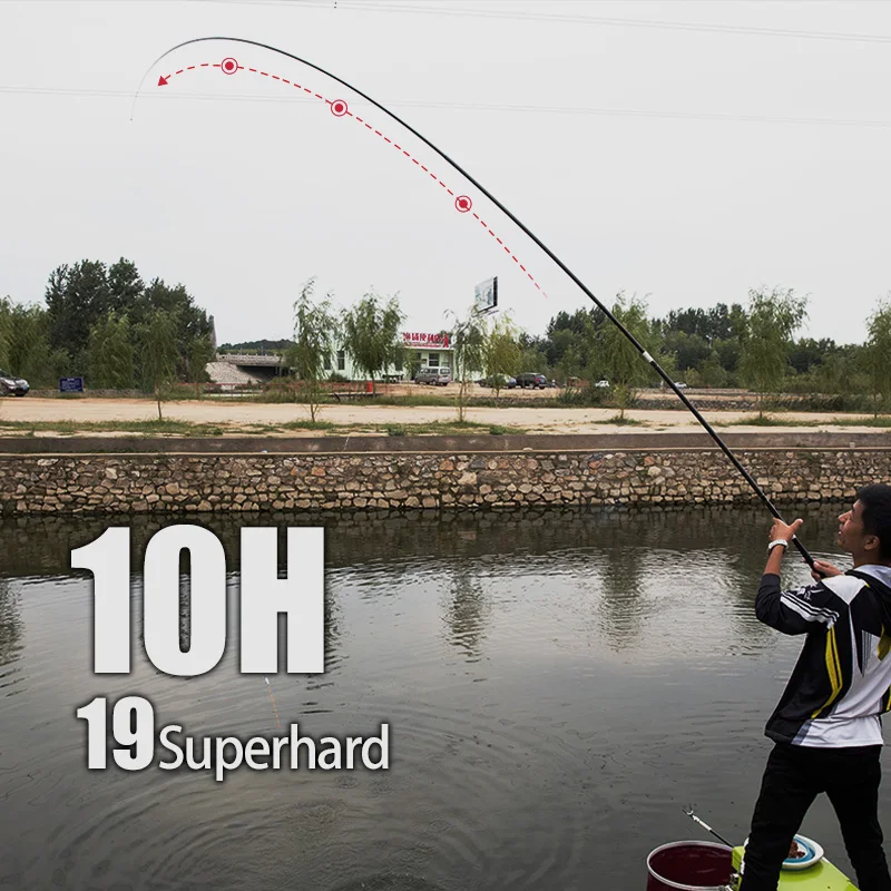 Вручение 10 H pesca поток Удочка Углеродного Волокна Телескопическая удочка Карп