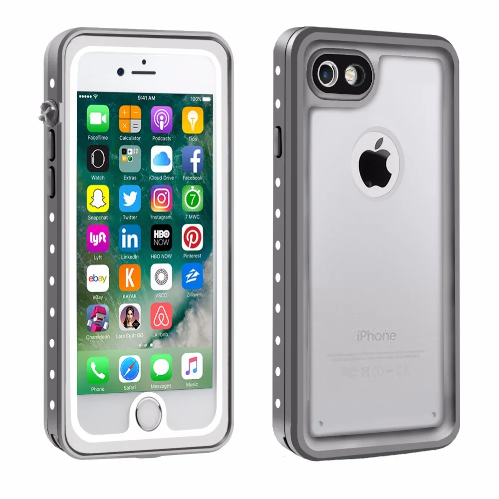 

Factory For iPhone 7 8 Waterproof case Shock Dirt Snow Proof Protection for iPhone 7 8 Plus With Touch ID Case Cover Clear