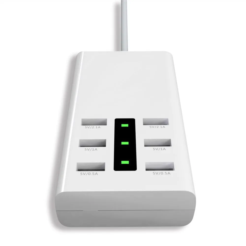 SZYSGSD 6 Порты и разъёмы USB Зарядное устройство Smart для iPhone X 8 samsung S9 Desktop Multi быстро