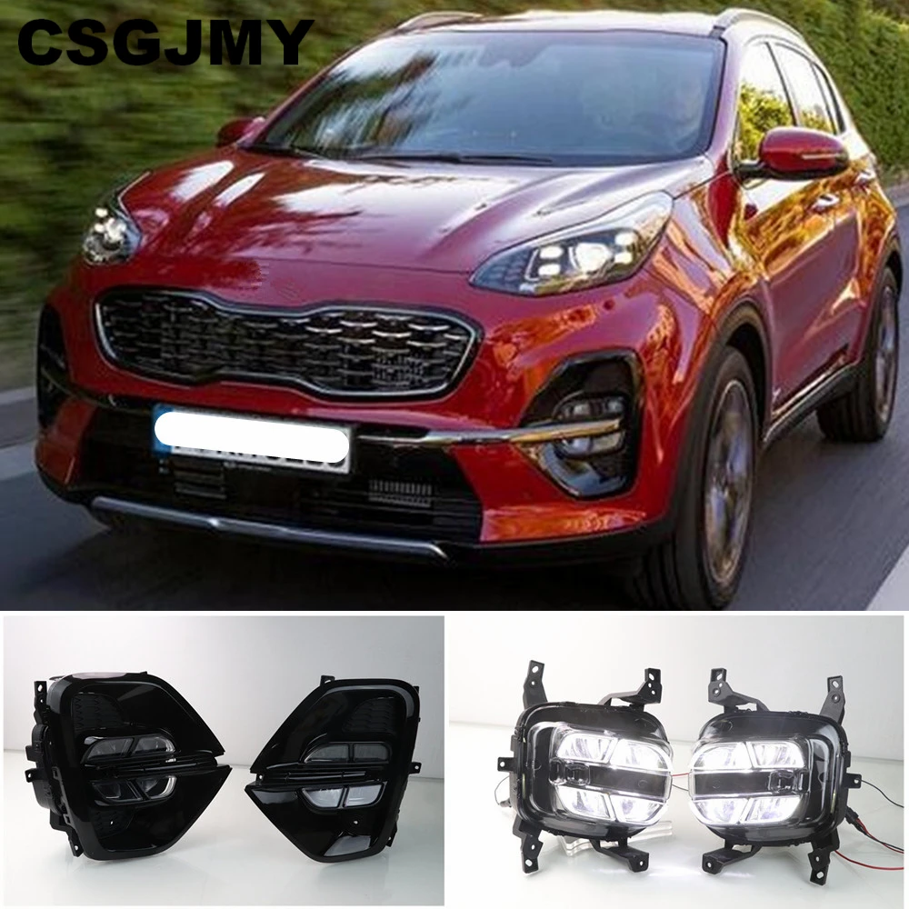 CSGJMY 2 шт. для Kia sportage KX5 дневной ходовой светильник DRL Светодиодный дневной светильник передний бампер противотуманная фара белый