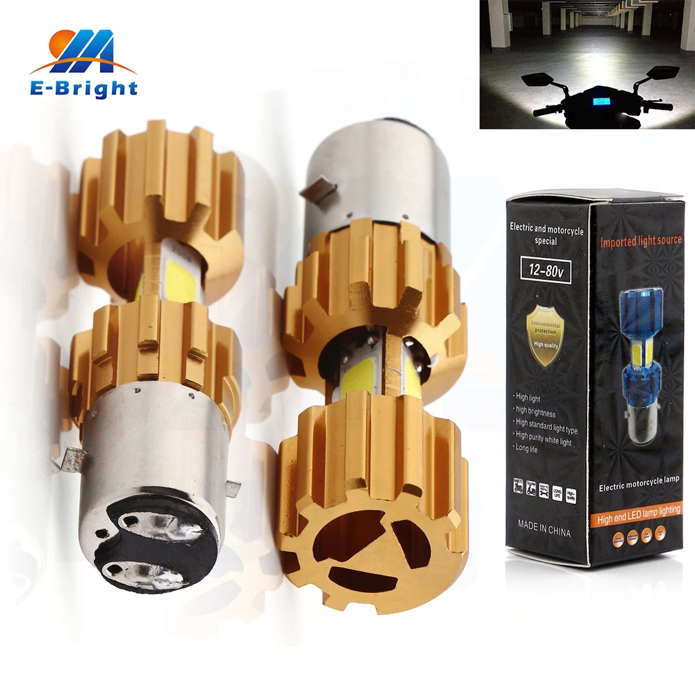 10 шт./лот универсальная 9V ~ 80V BA20D H6 COB 18W алюминиевая 1200Lm белая противотуманная фара