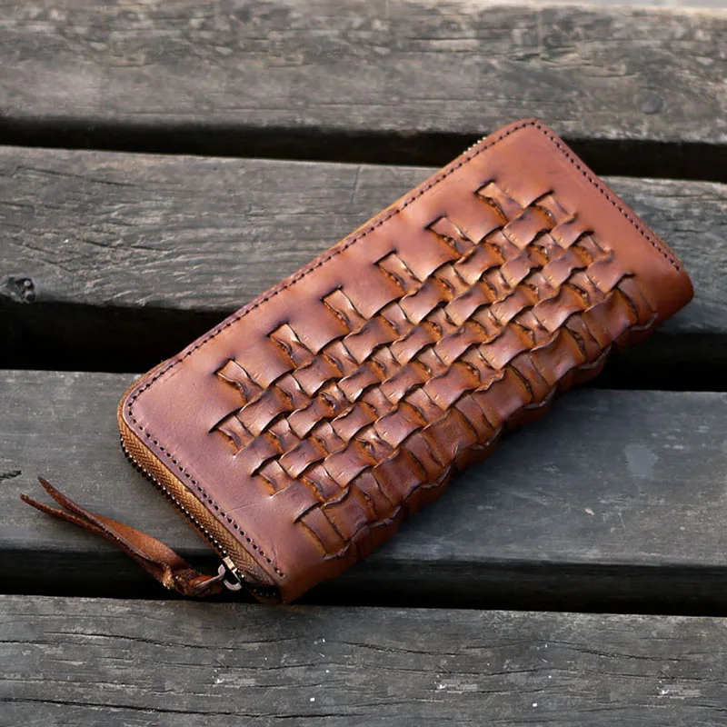 Мужской кошелек ручной работы из натуральной кожи с отделением для карт|Мужские