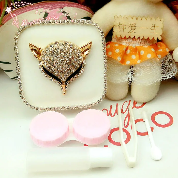 LIUSVENTINA DIY сплав, бриллиант leopards fox контактные линзы чехол для контактные линзы для глаз коробка для очков