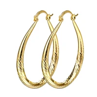 womens fashion exaggerated u shaped large ring threaded circle earrings