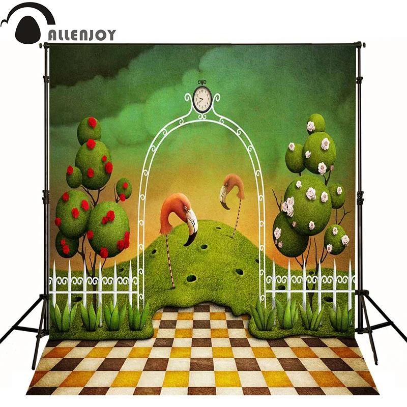 Фон для фотосъемки Allenjoy с изображением фламинго цветов пола гор фон