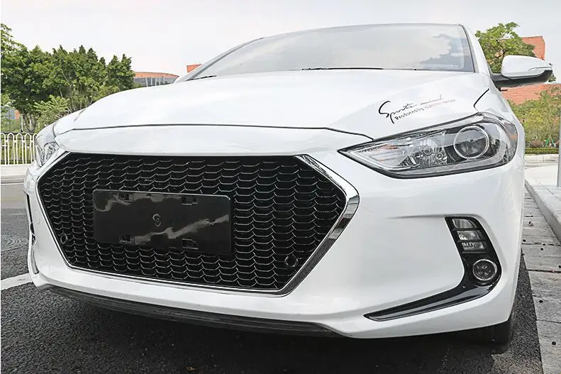 Для hyundai Elantra- гоночные решетки сотовая решетка Передняя гоночная решетка черный передний бампер модифицированная для Elantra