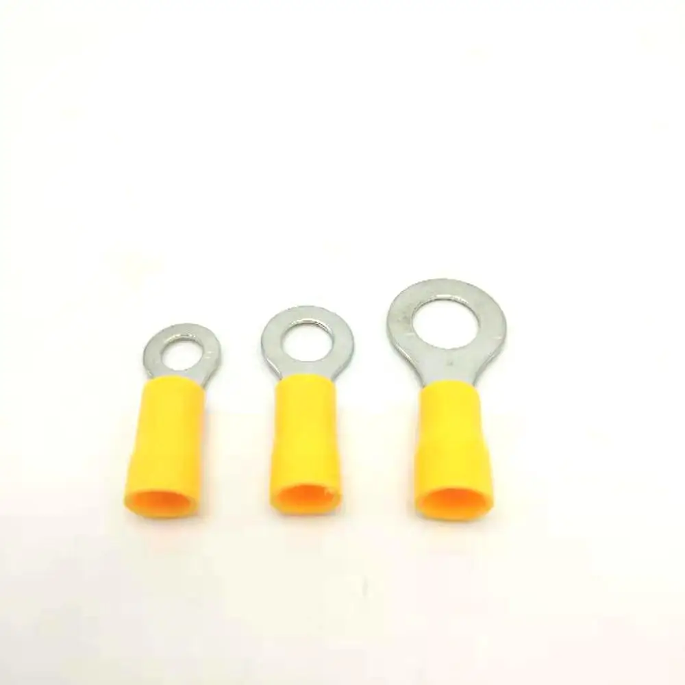 Yellow 100 шт. RV1.25-3.5/2-3,5/5-3,5 изолированный Кольцевой терминал Электрический обжимной разъем для проводов AWG 22-16 - Цвет: Yellow