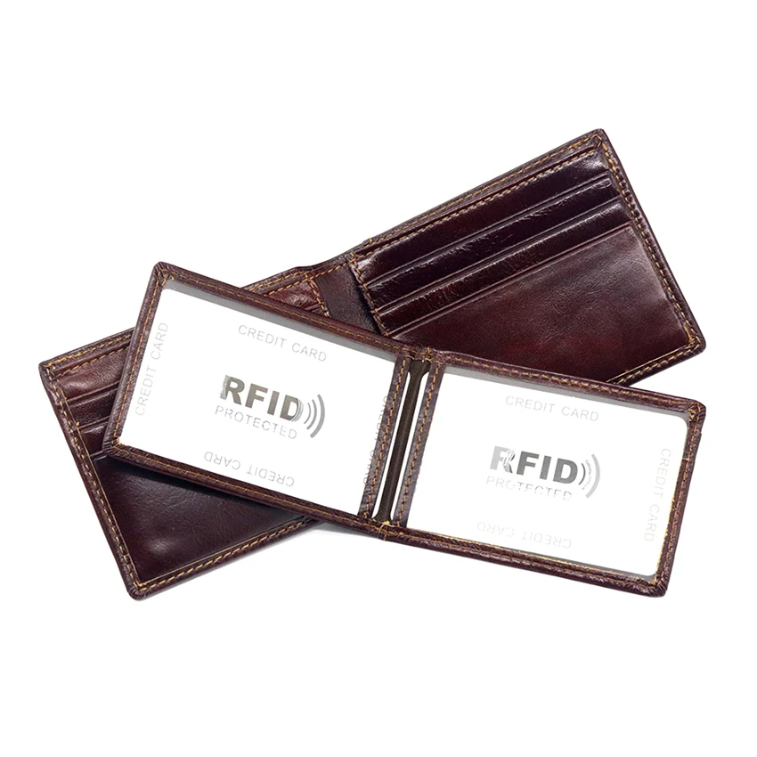 DERI CUZDAN RFID кошелек Винтажный Мужской короткий из натуральной кожи двойной