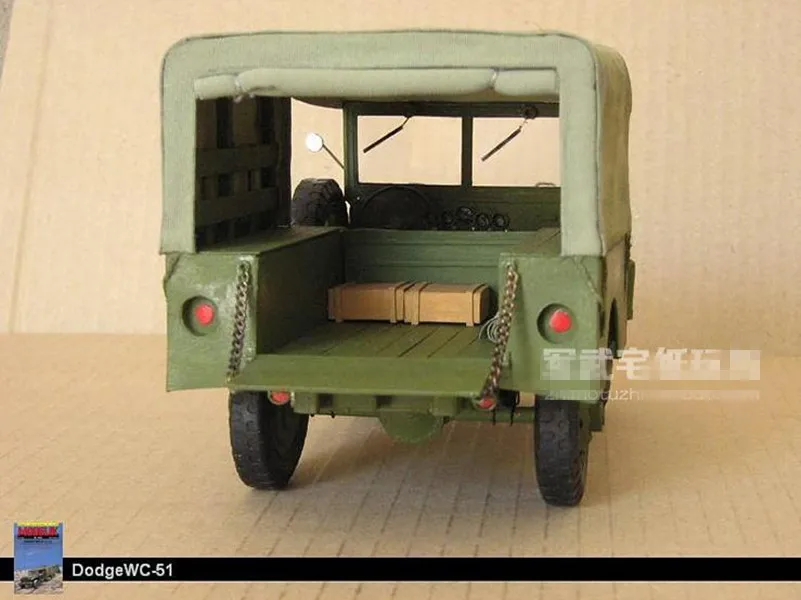 Масштаб 1:25 американский Dodge Jeep WC 51 Вторая мировая война jeep 3D Paper Model Kit|Картонные