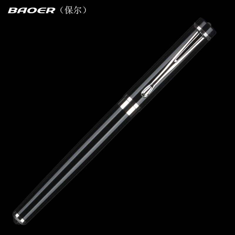 Ручка шариковая Baoer 521 с серебряным зажимом и черными чернилами 1 шт./лот|rollerball