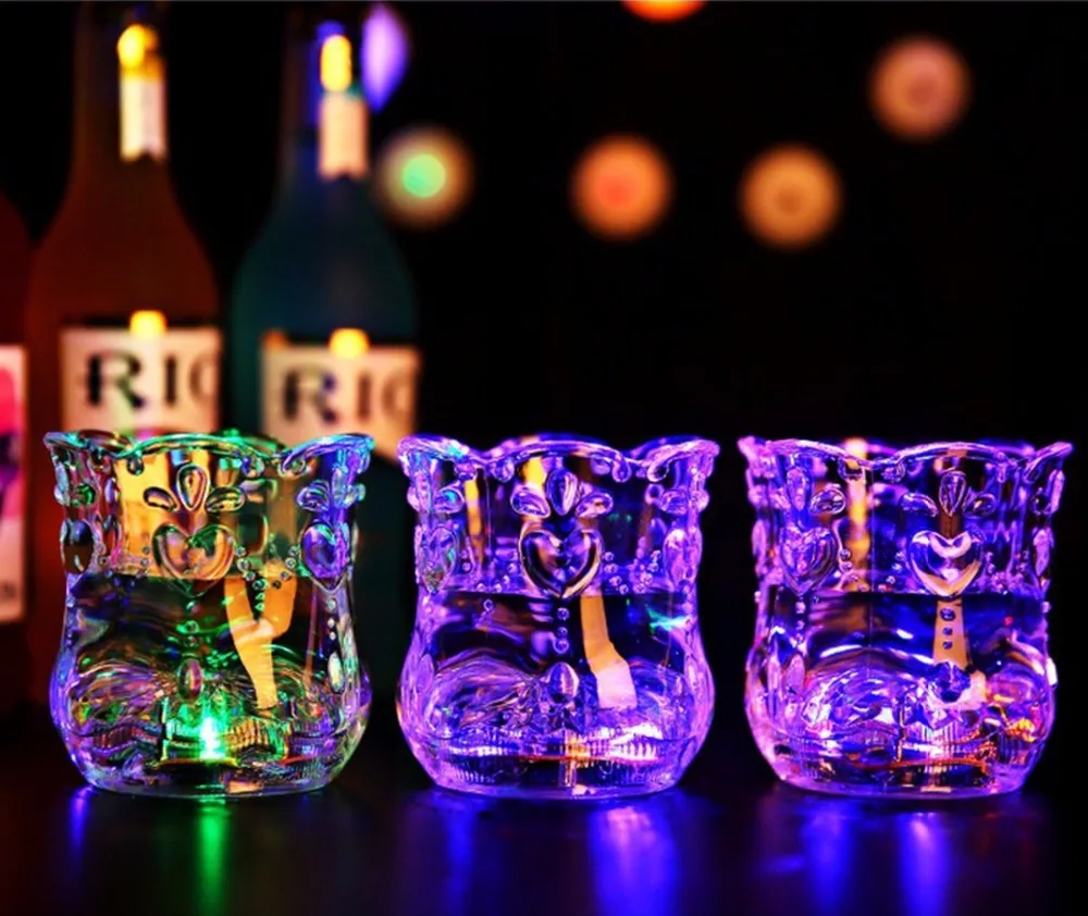 Креативный светодиодный Индуктивная светящаяся чашка с лотосом для бара дома